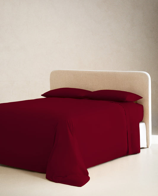 BURGUNDY | SOLID FLAT SHEET | 210TC